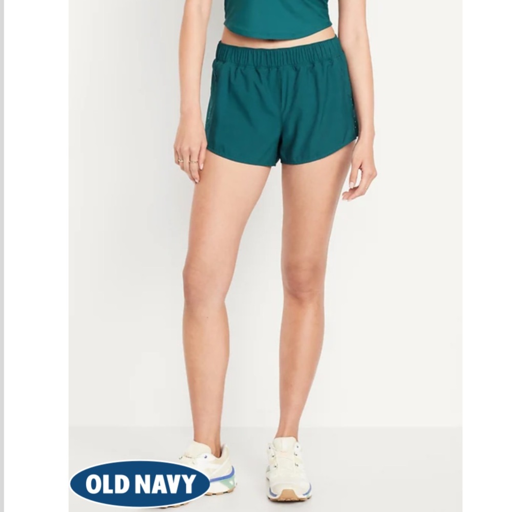 Old Navy Women's Mid-Rise StretchTech Run Shorts - Jet Stream
